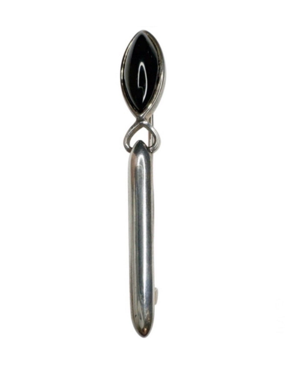 Sterling Silver Onyx Pin Brooch